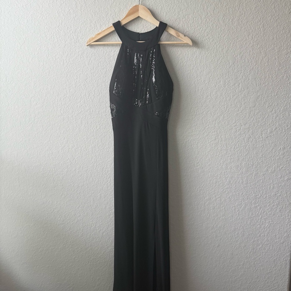Morgan‎ & Co. Black Sequin Maxi Dress Size 1/2